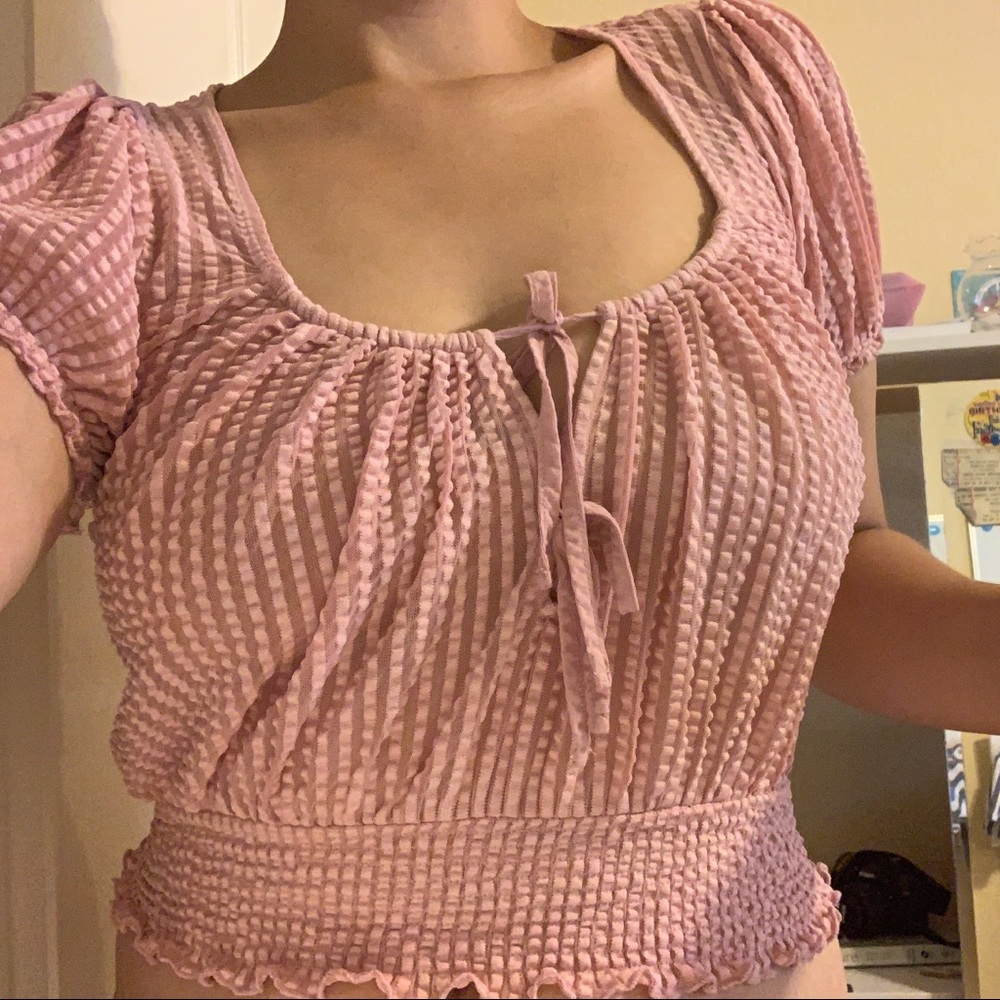 Tie-front Cropped Top